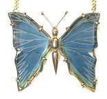 14 kt Gold & BicolorTourmaline Butterfly Pendant